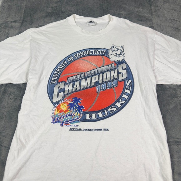 University of Connecticut Huskies NCAA Champions 1999 Official Locker Room Tee - Picture 2 of 5